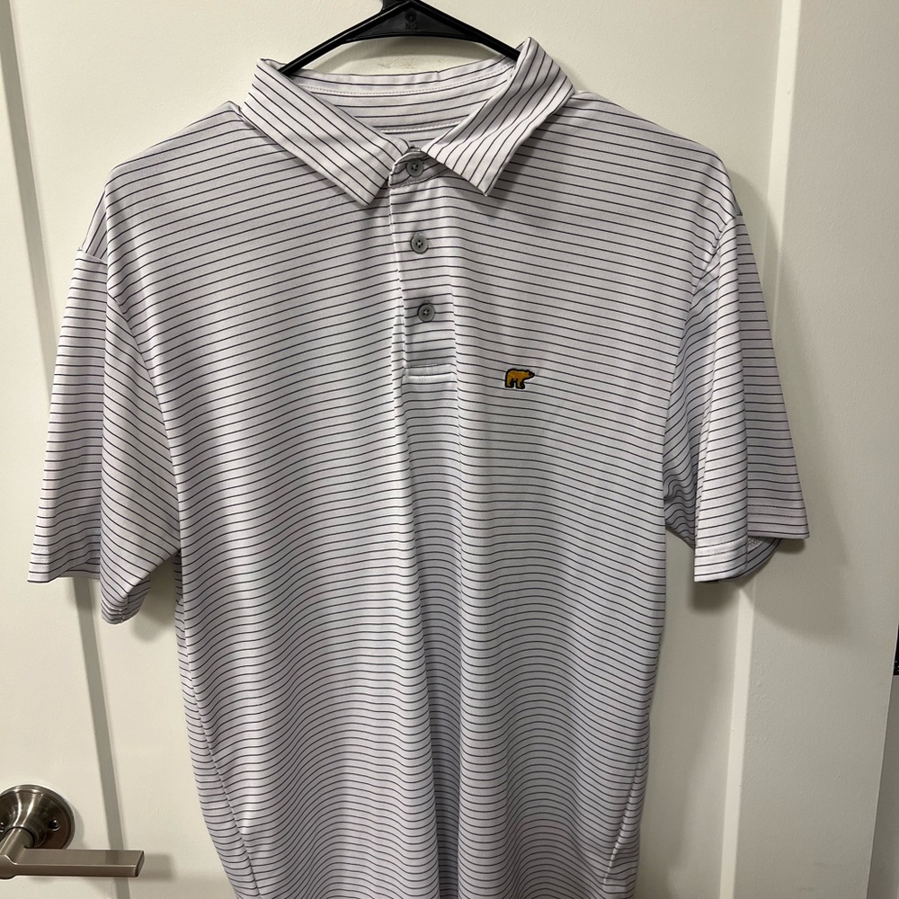 Striped Polo Shirt with Bear Logo